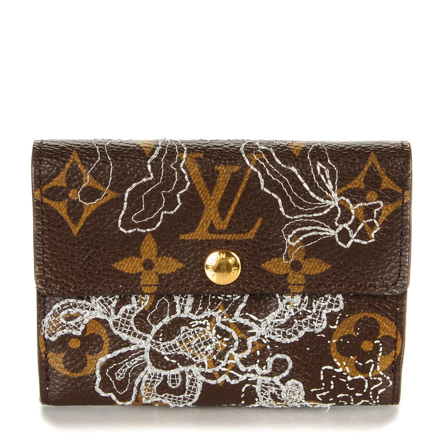 Louis Vuitton Monogram Dentelle Ludlow Wallet Silver 1 of 9
