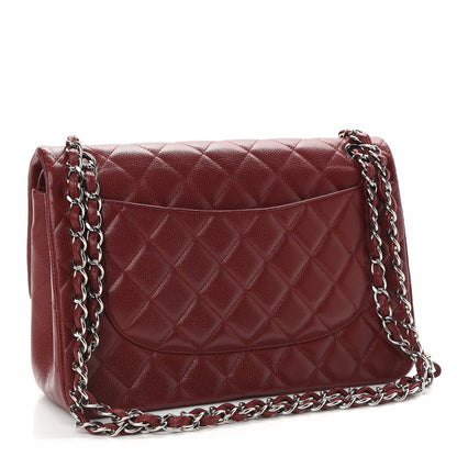 Chanel Caviar Quilted Jumbo Double Flap Dark Red 3 of 9