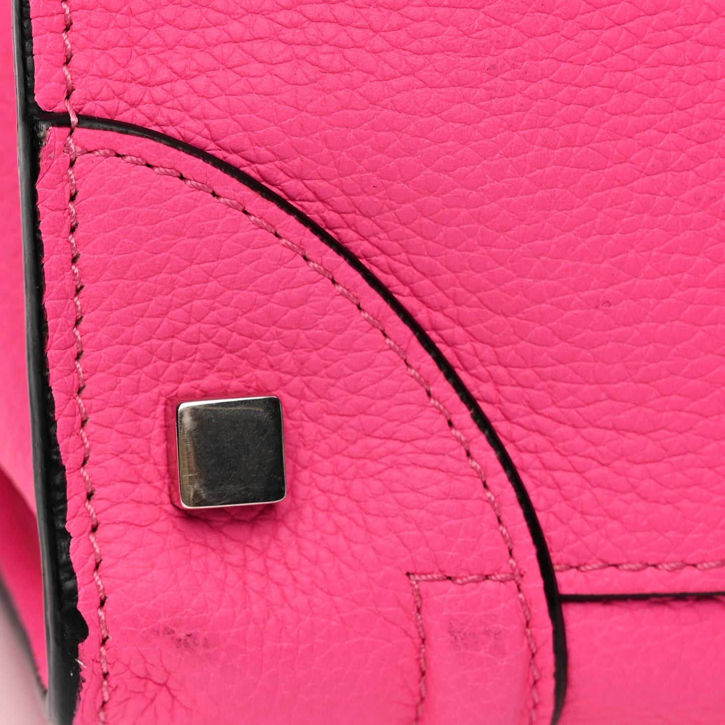 Drummed Calfskin Mini Luggage Fluo Pink