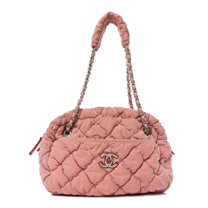 Chanel Nylon Bubble Quilt Shoulder Bag Red White 1 of 10