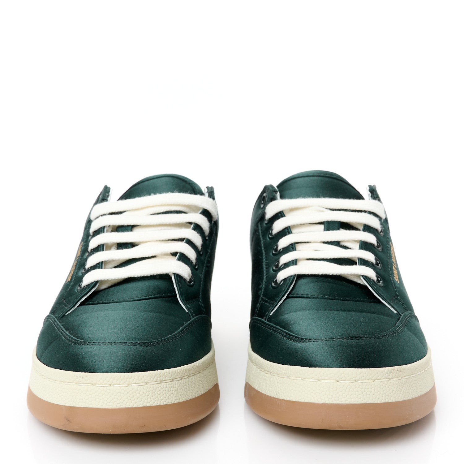 Saint Laurent Satin Low Top Sneakers 38 Green 3 of 10