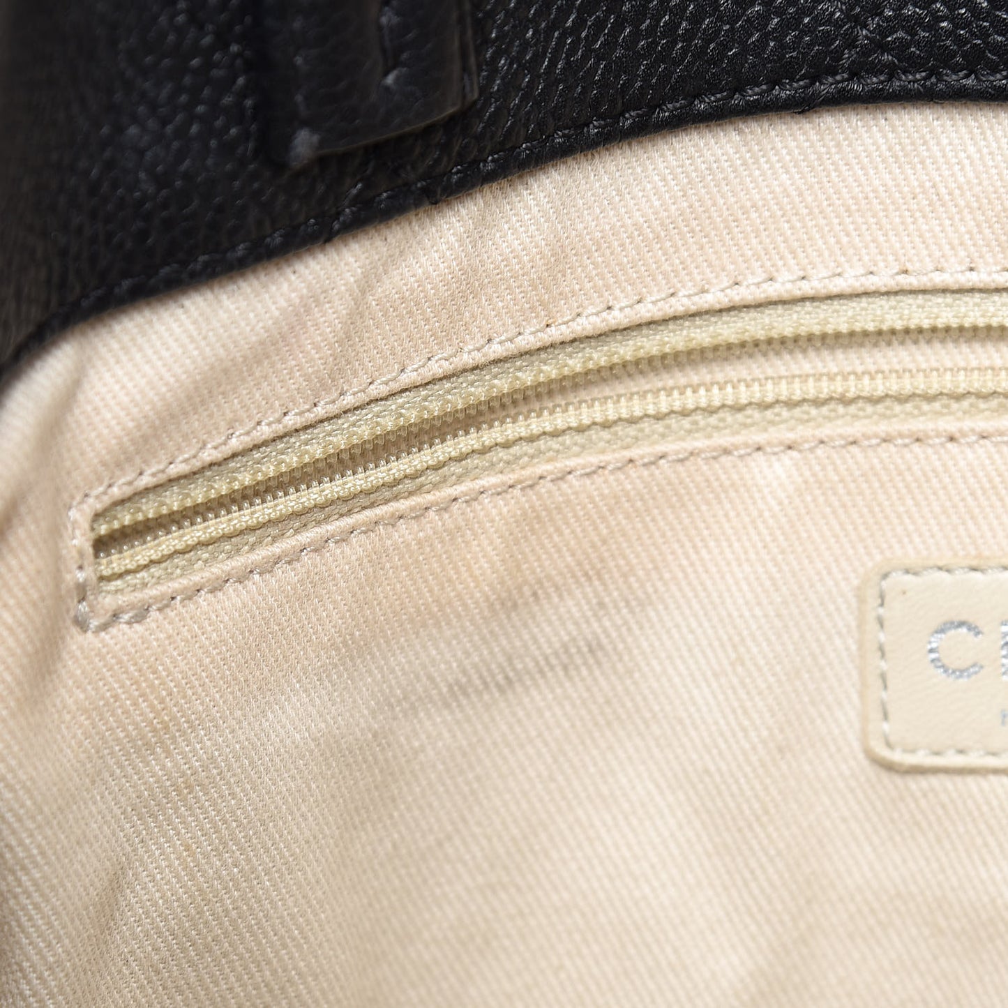 Grained Calfskin CC Pocket Tote Black
