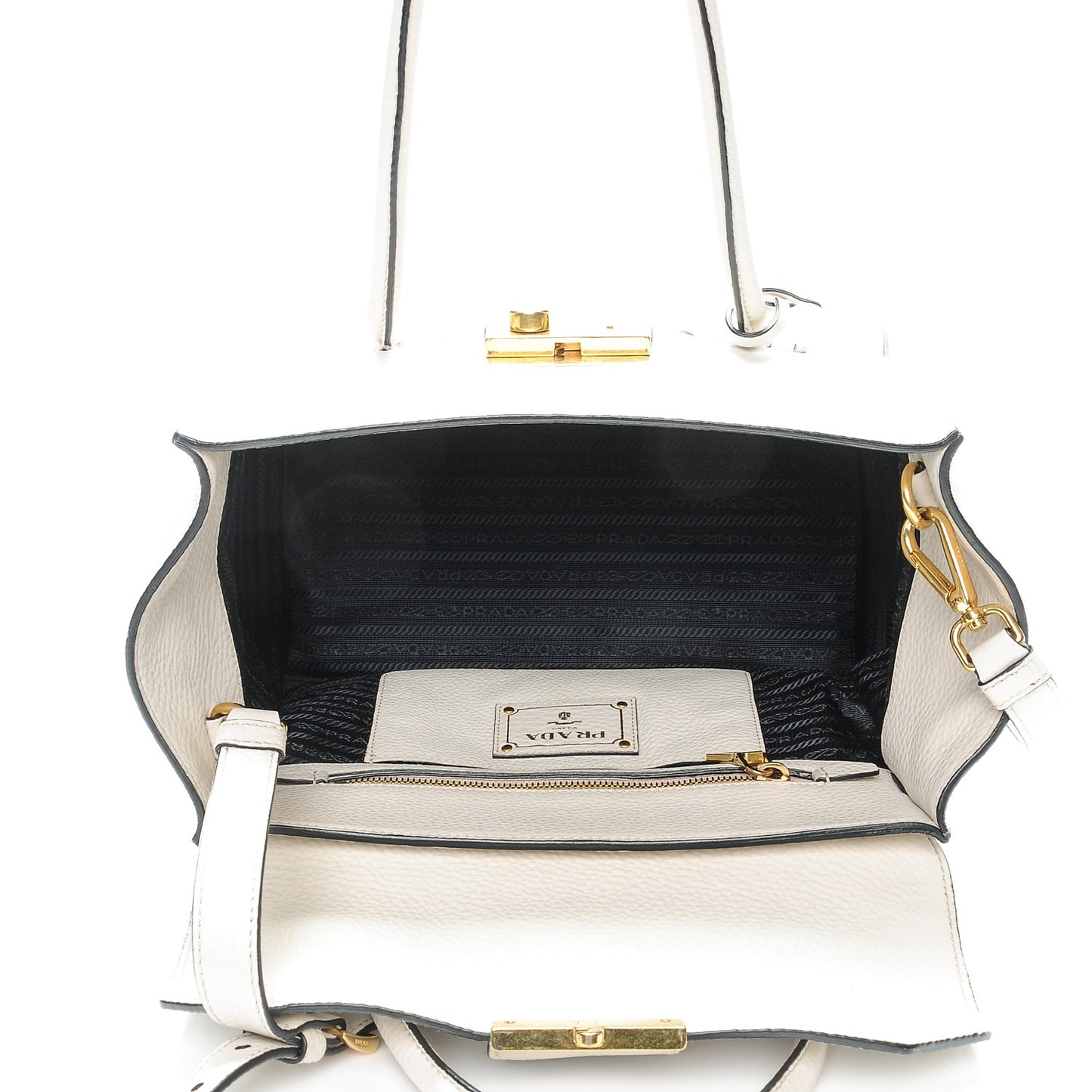 Vitello Daino Twin Pocket Tote Talco