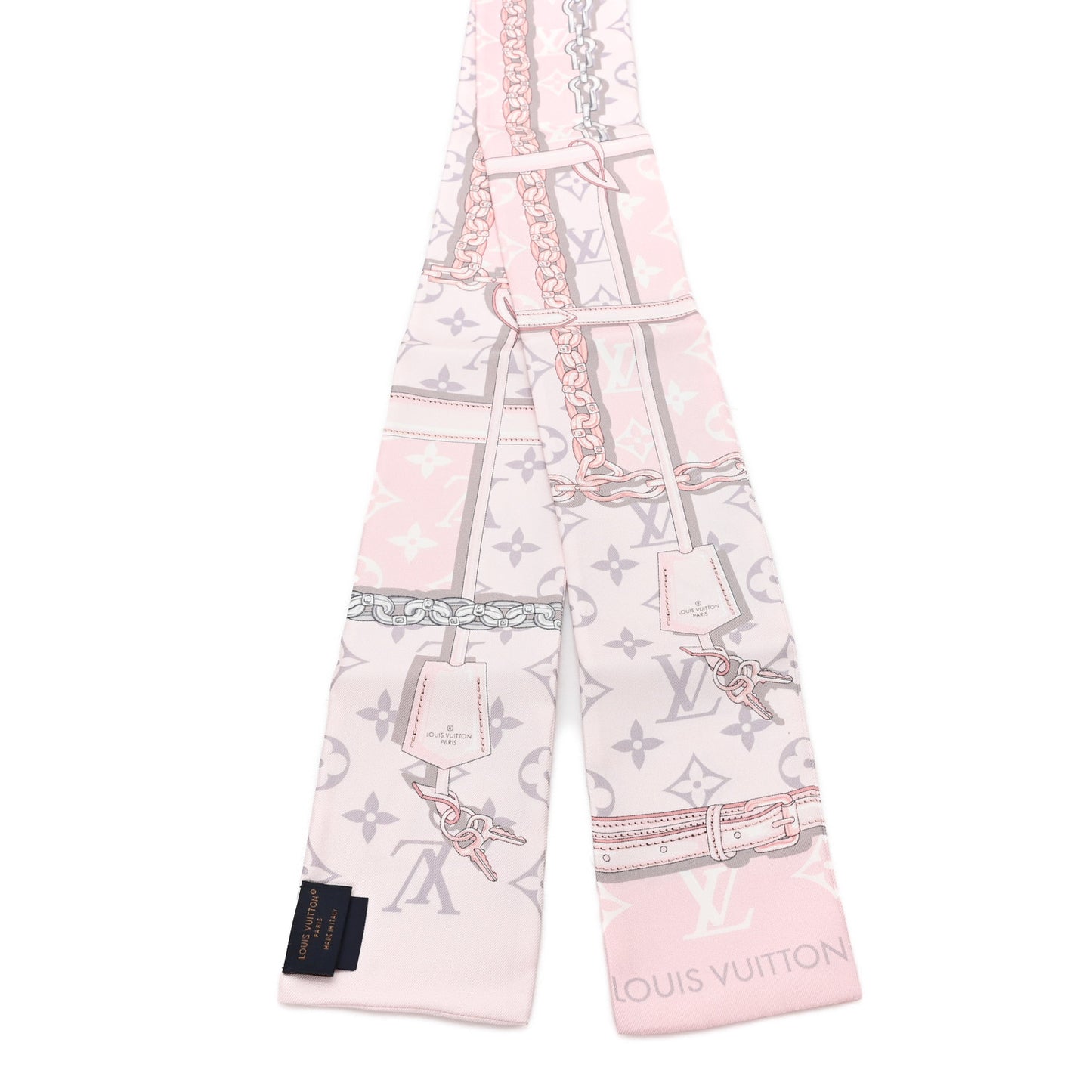 Silk Monogram Confidential Bandeau Light Pink Porcelain Rose Beige Ebony