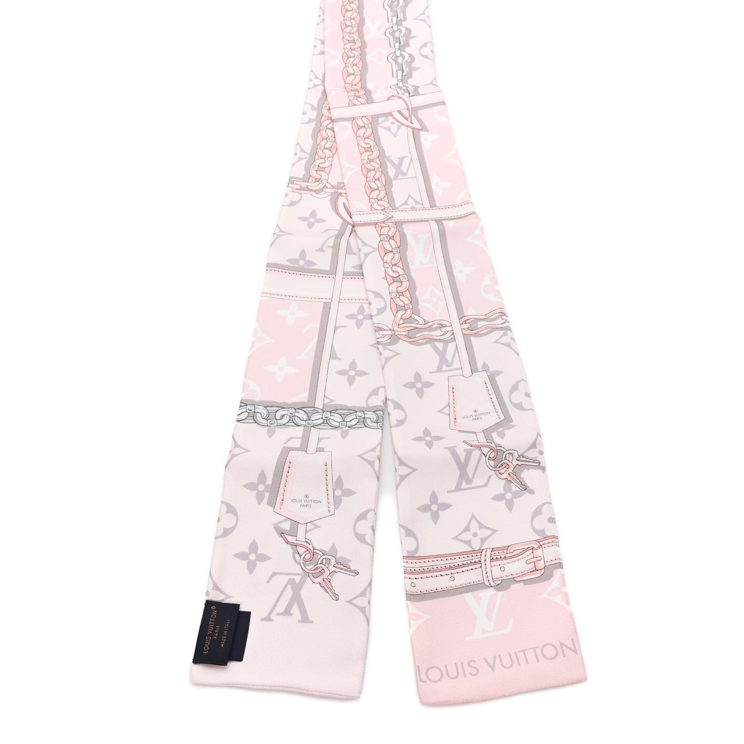 Louis Vuitton Silk Monogram Confidential Bandeau Light Pink Porcelain Rose Beige Ebony 2 of 3