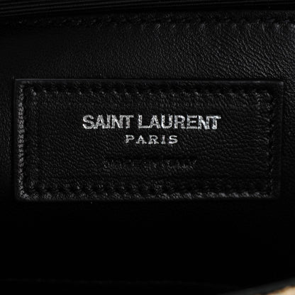 Saint Laurent Floral Print Canvas Matelasse Medium Monogram Satchel Beige Blue Red 7 of 8
