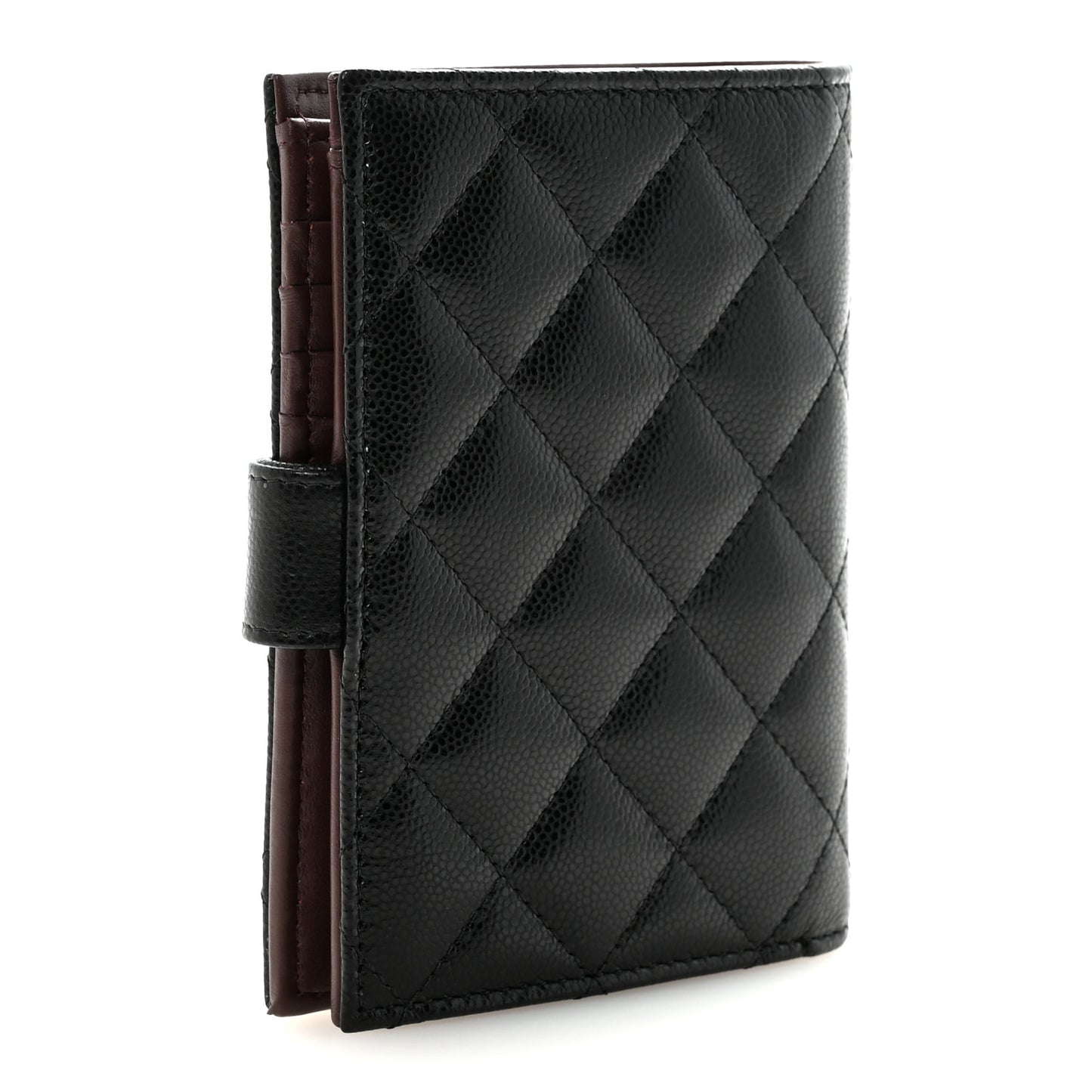 Caviar Quilted Passport Holder Black
