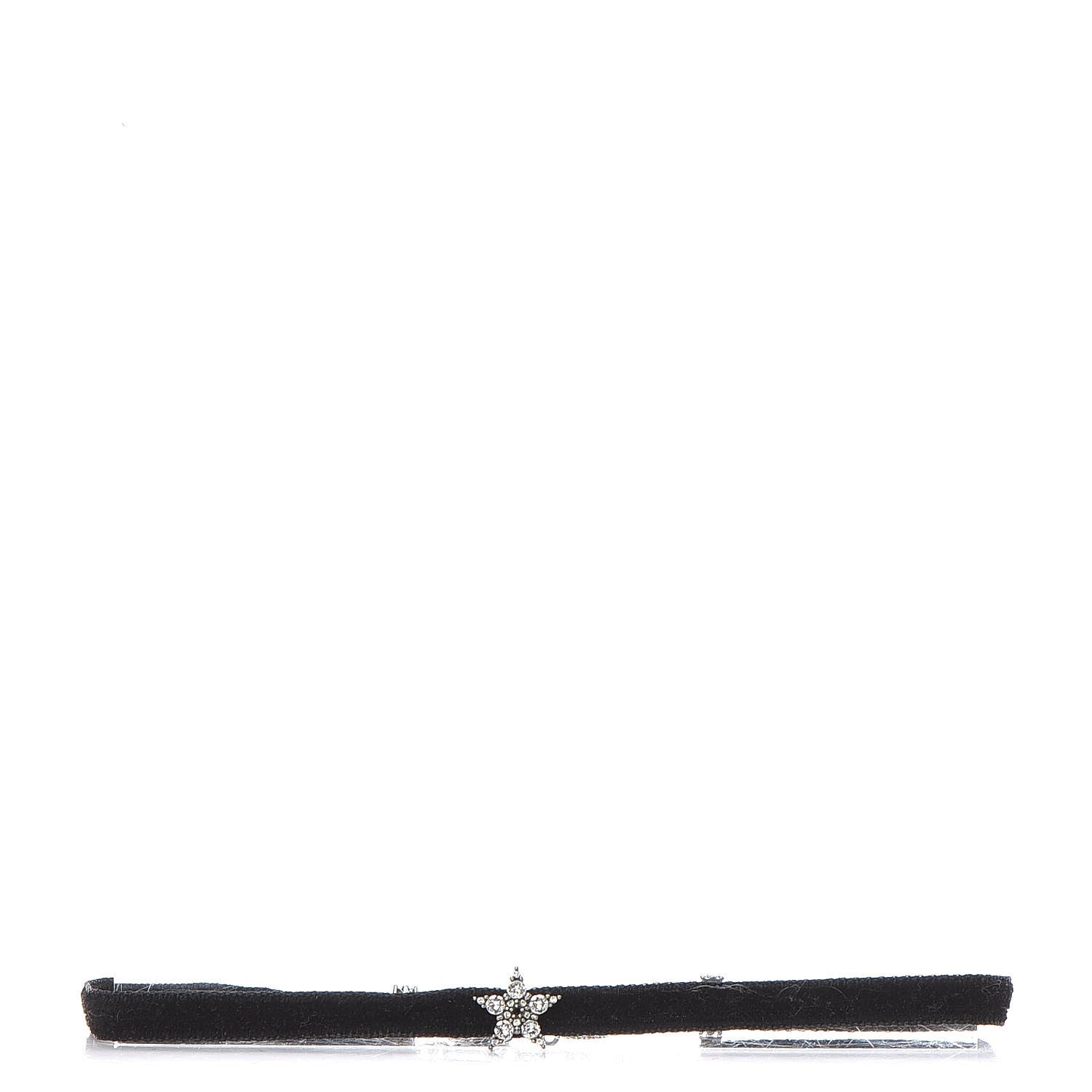 Christian Dior Velvet Crystal Star Choker Necklace Black 1 of 4