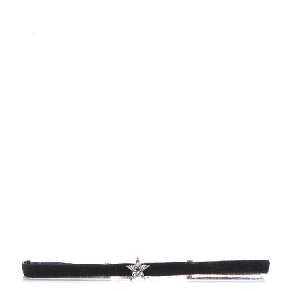 Christian Dior Velvet Crystal Star Choker Necklace Black 1 of 4