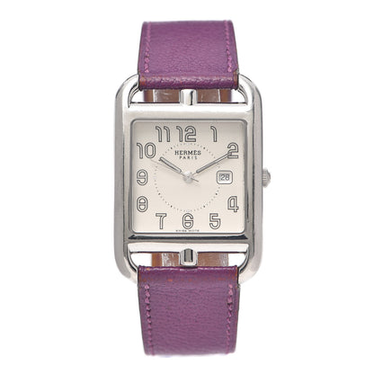 Hermes Stainless Steel Chevre Mysore 29mm Cape Cod Quartz Watch Cyclamen 1 of 7