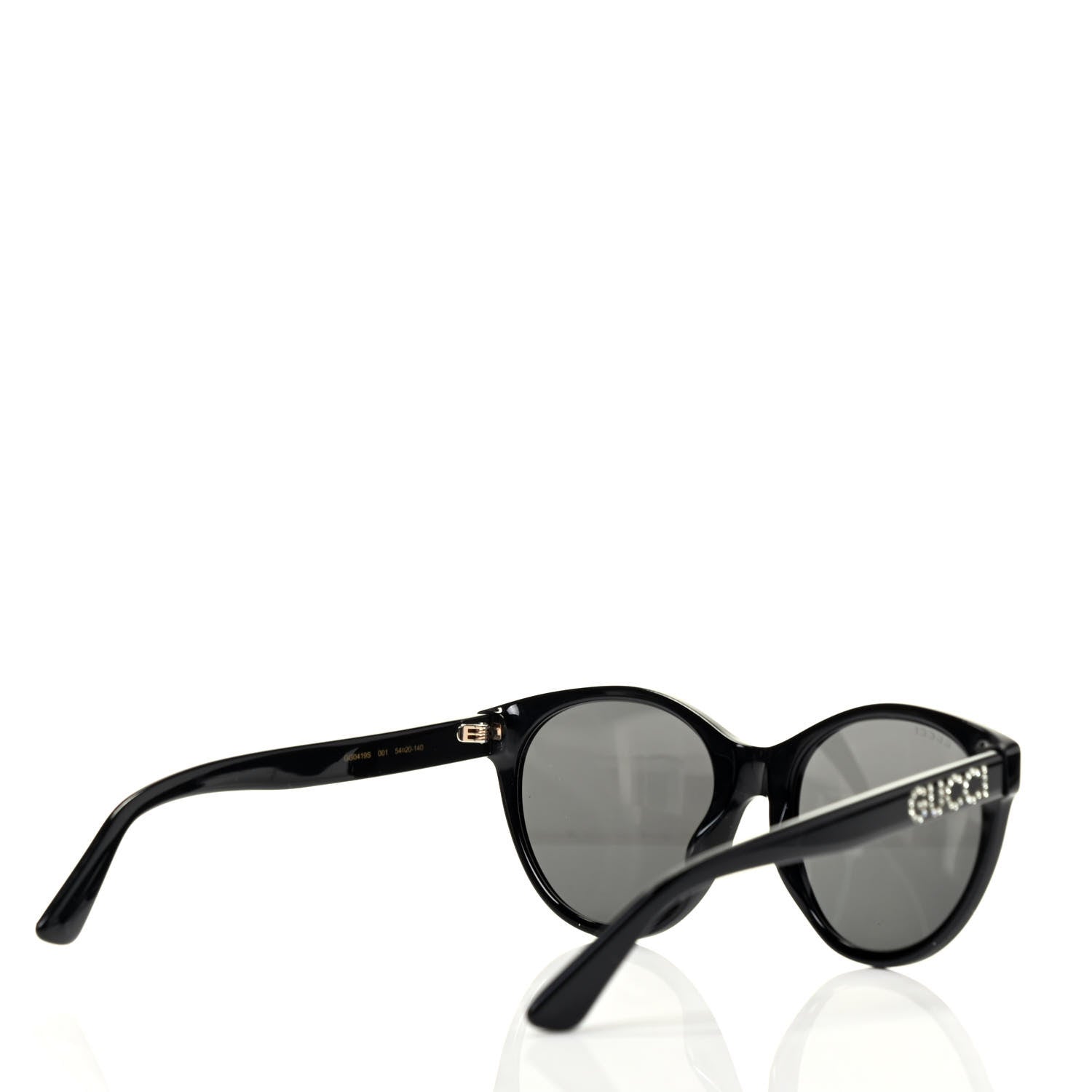 Gucci Round Frame Crystal Sunglasses GG 0419S Black 3 of 6