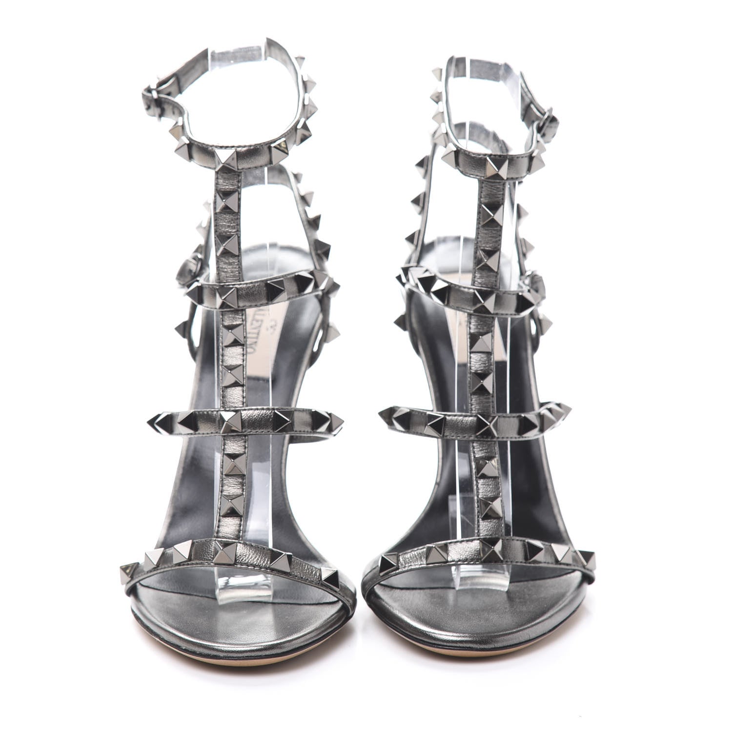 Valentino Garavani Metallic Nappa Rockstud Gladiator 105mm Sandals 37 Rutenio 2 of 8