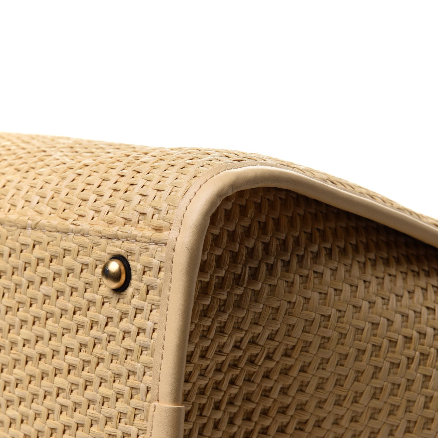 Straw Raffia Calfskin Chain Medium Deauville Tote Beige Black