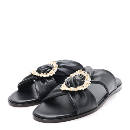 Jimmy Choo Crystal Nappa Neda Slide Sandals 39 Black 4 of 9