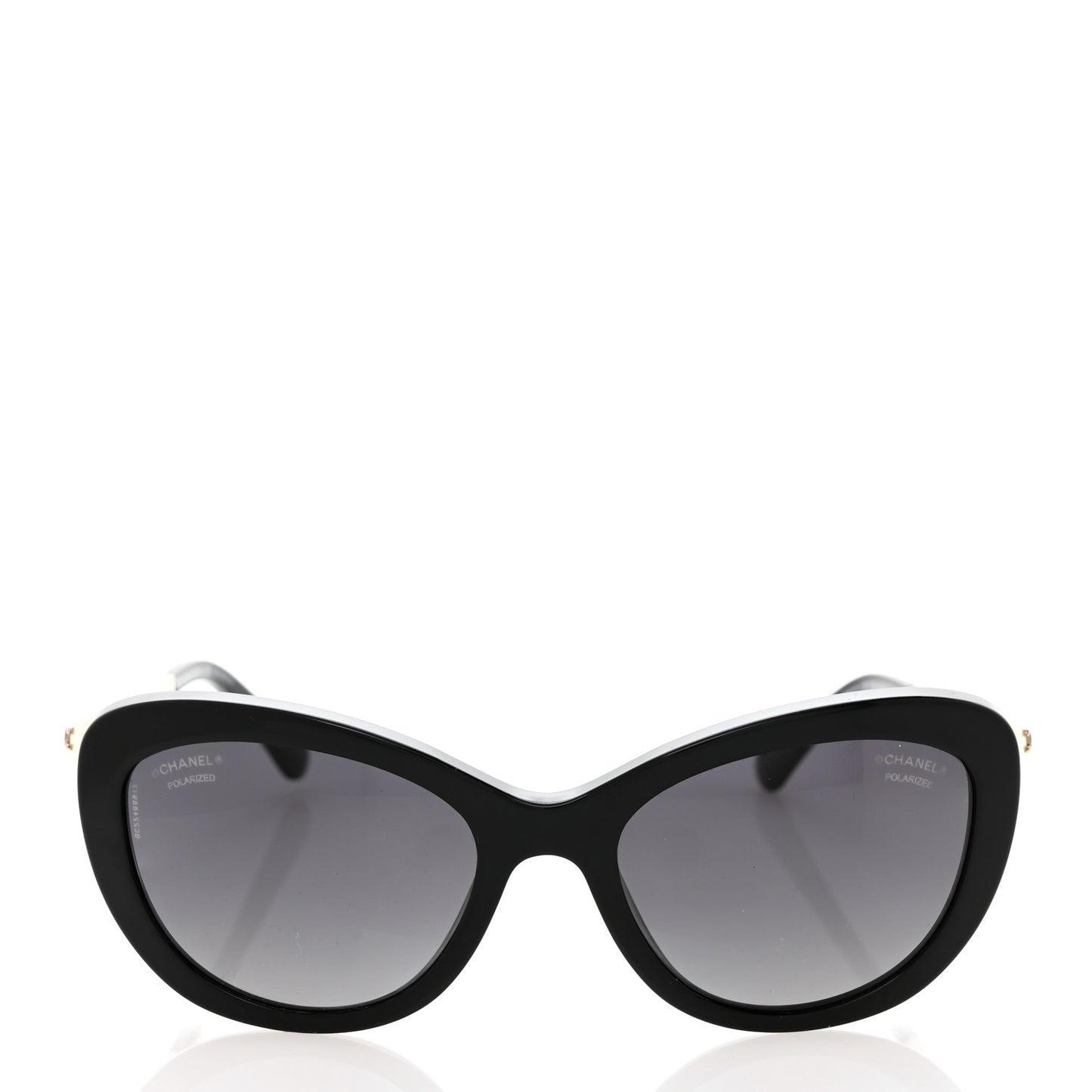 Polarized Cat Eye Pearl Sunglasses 5340-H Black