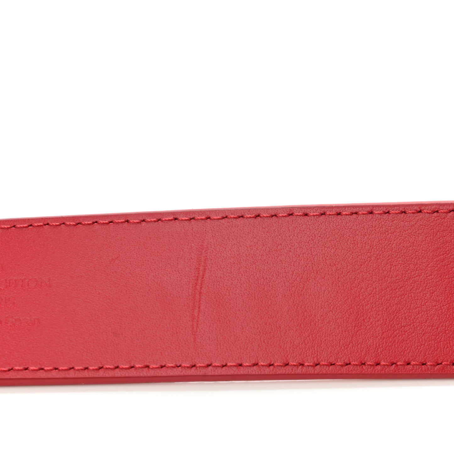 Calfskin 35mm LV New Wave Belt 80 32 Red