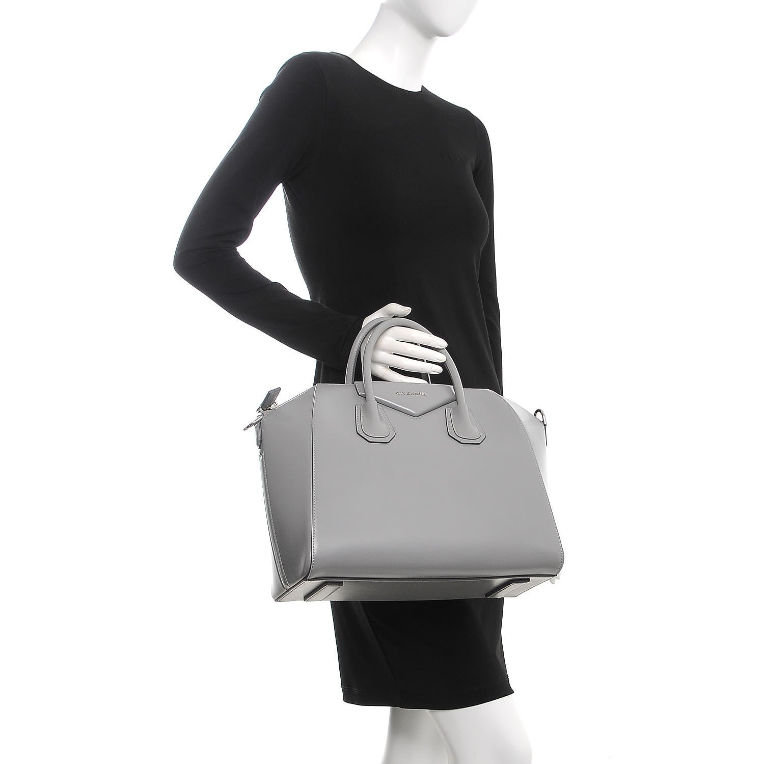 Givenchy Shiny Lord Calfskin Medium Antigona Pearl Grey 3 of 10
