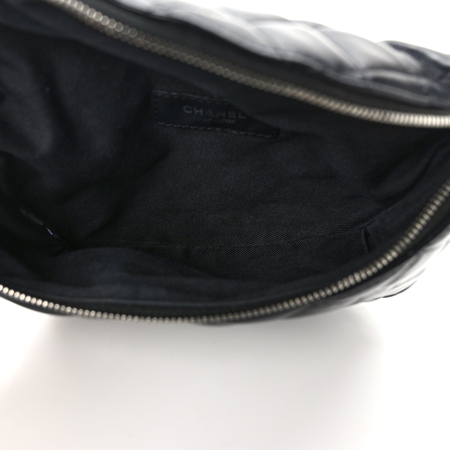 Lambskin Quilted Waist Belt Bag Black
