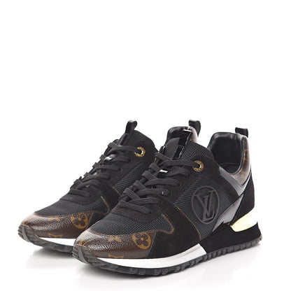 Louis Vuitton Suede Monogram Run Away Sneakers 38.5 Black 3 of 10