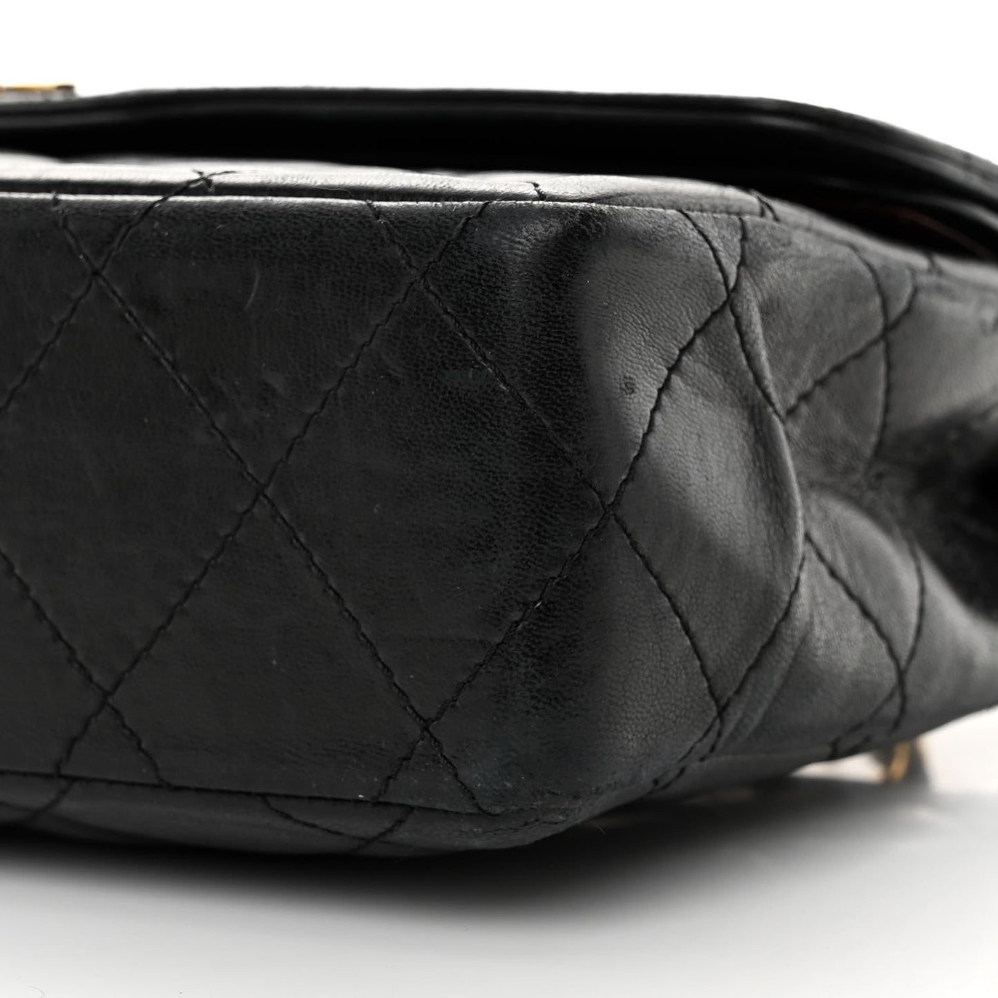 Lambskin Quilted Medium Single Flap Black