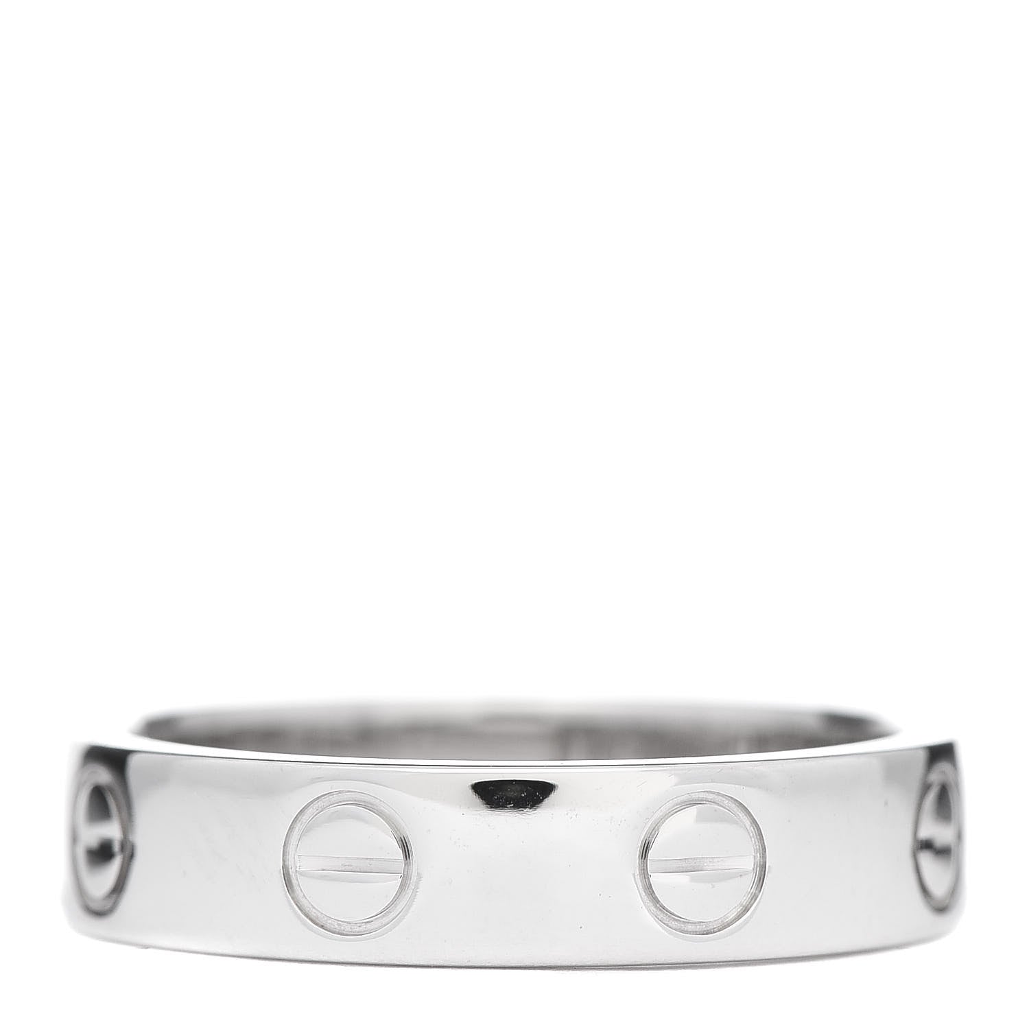 Cartier 18K White Gold Diamond 4mm LOVE Wedding Band Ring 49 5 3 of 5
