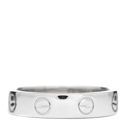 Cartier 18K White Gold Diamond 4mm LOVE Wedding Band Ring 49 5 3 of 5