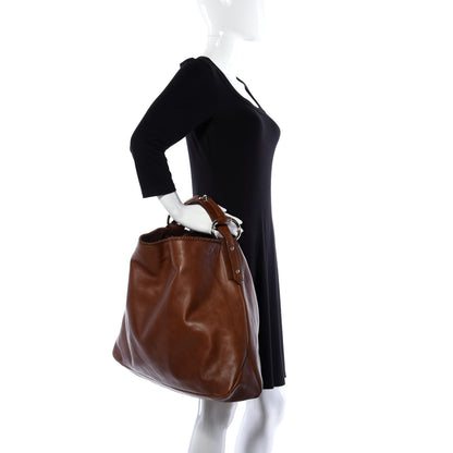 Gucci Calfskin Large Horsebit Chain Hobo Brown 2 of 9