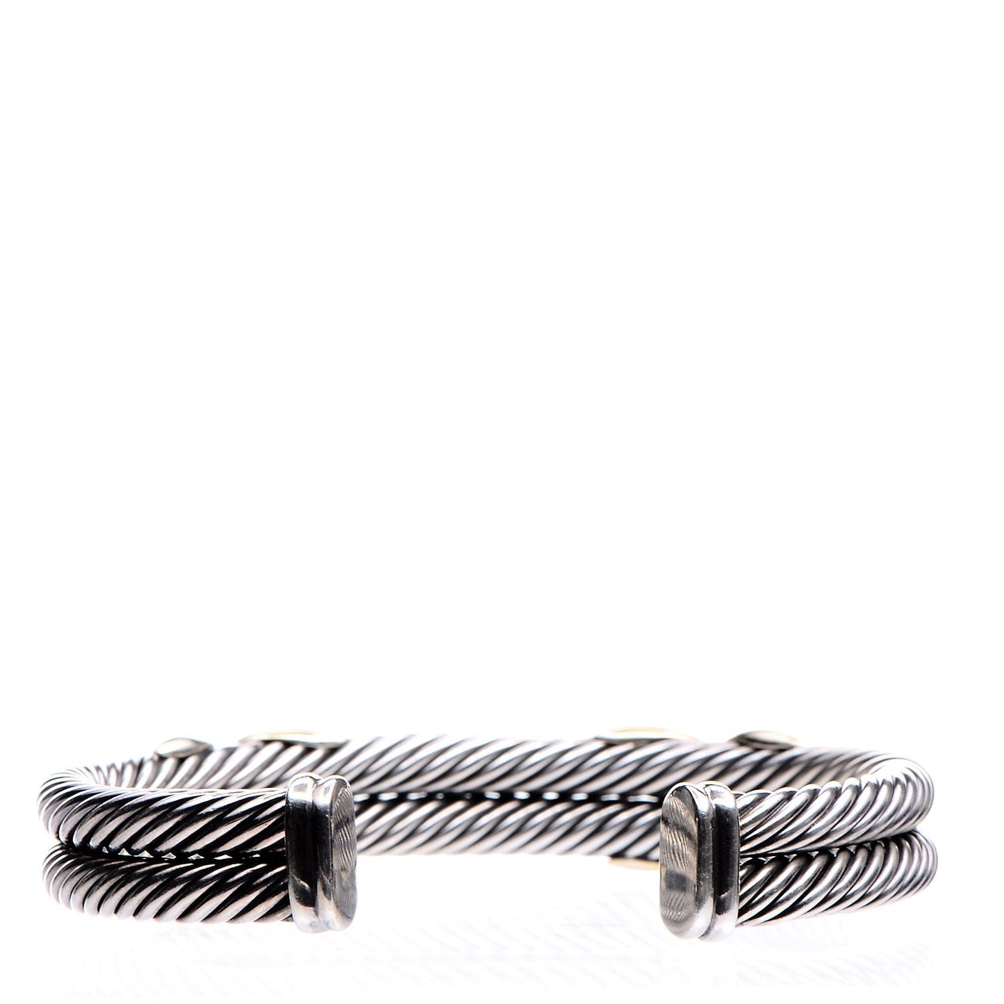 Sterling Silver 14K Yellow Gold 10mm Double X Bracelet