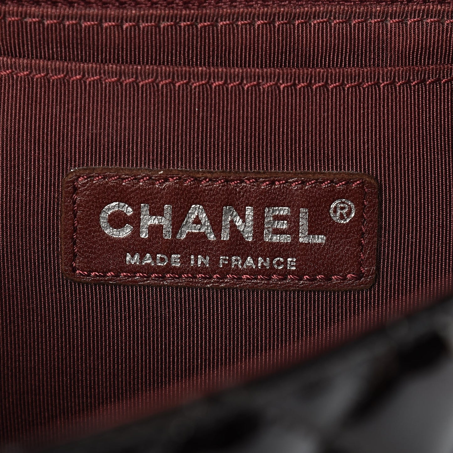 Patent Quilted Secret Label Medium Flap Black