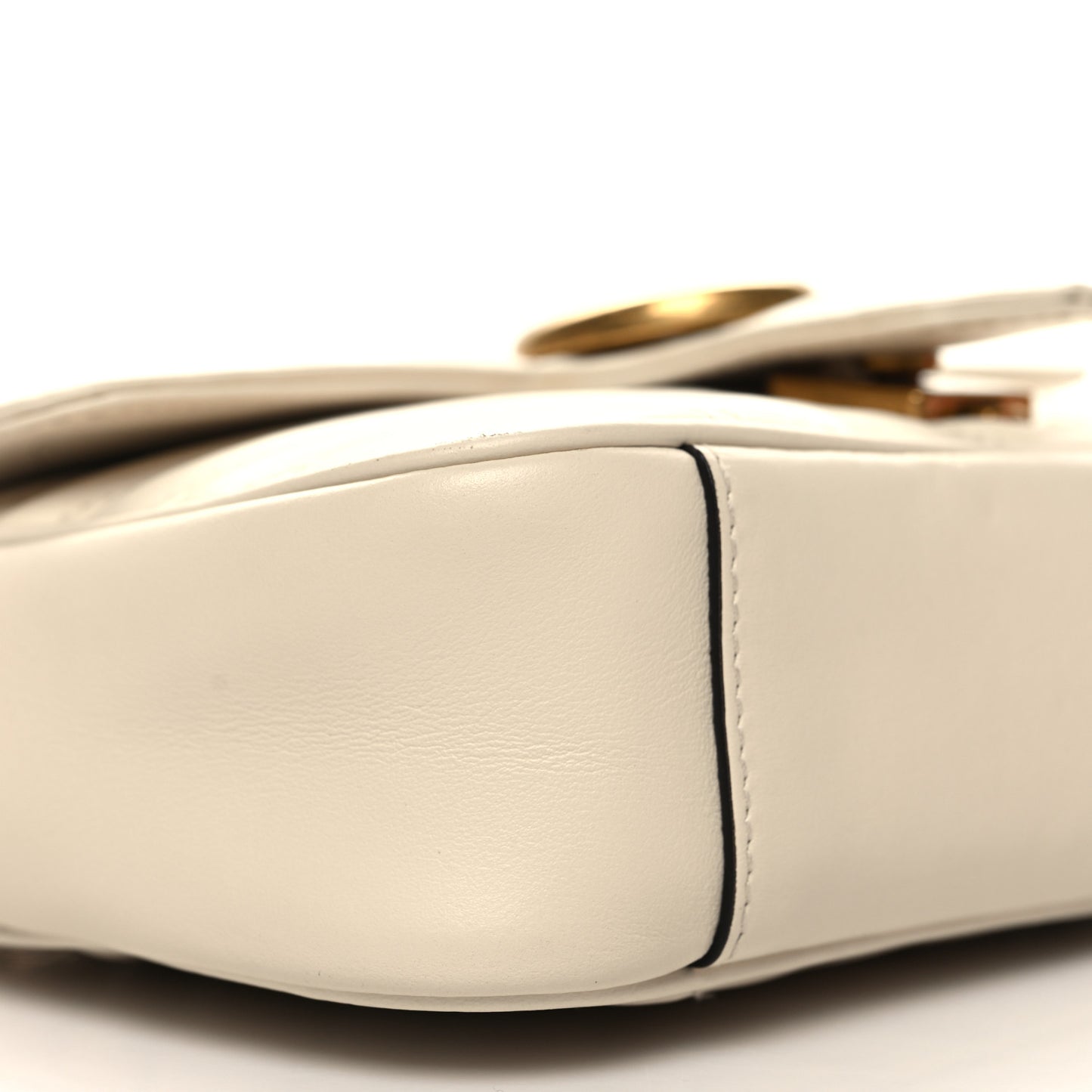 Calfskin Matelasse Mini GG Marmont Shoulder Bag White