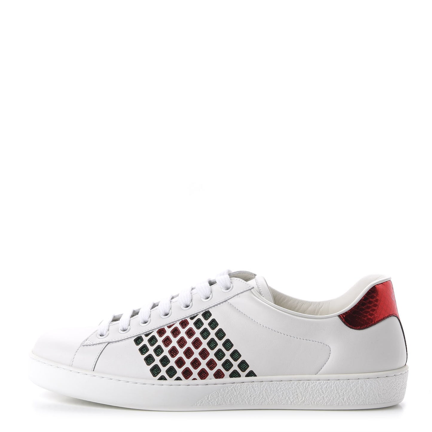 Calfskin Mens Ace Sneakers 9.5 White Green