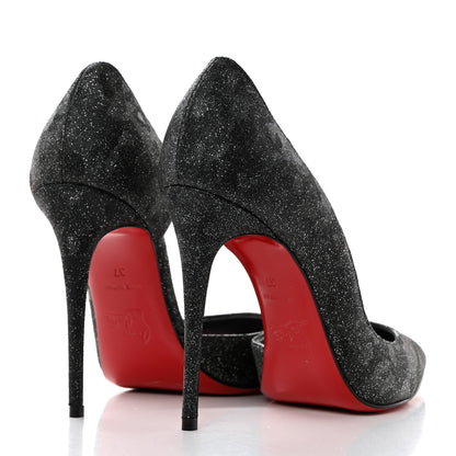 Christian Louboutin Glitter Iriza Kid Flinstar 100 Pumps 37 Black 4 of 8