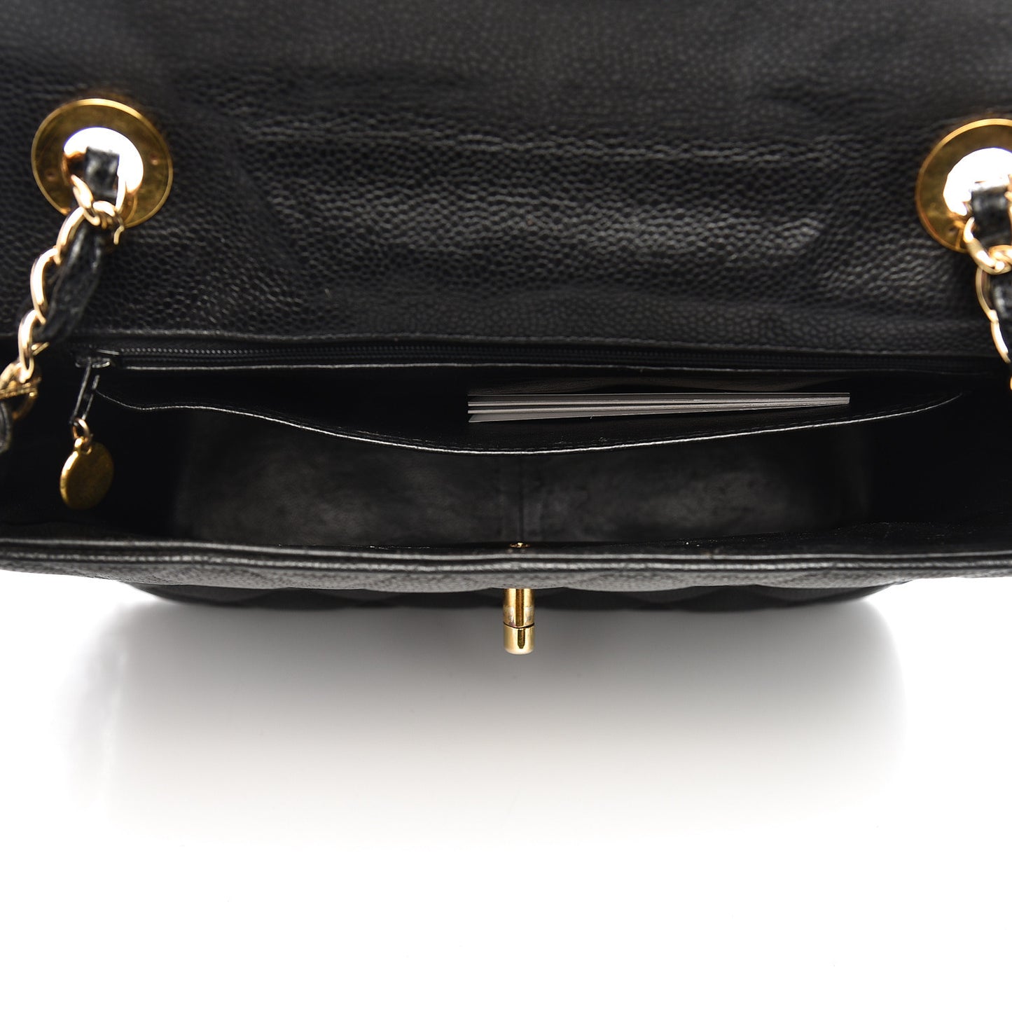 Caviar Quilted Medium Single Flap Black