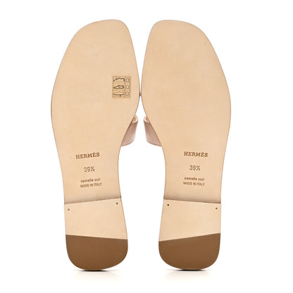 Hermes Box Calfskin Oran Sandals 39.5 Bois De Santal 5 of 8
