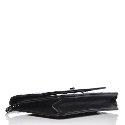 Chanel Sheepskin Chevron Reissue Wallet On Chain WOC So Black 4 of 15