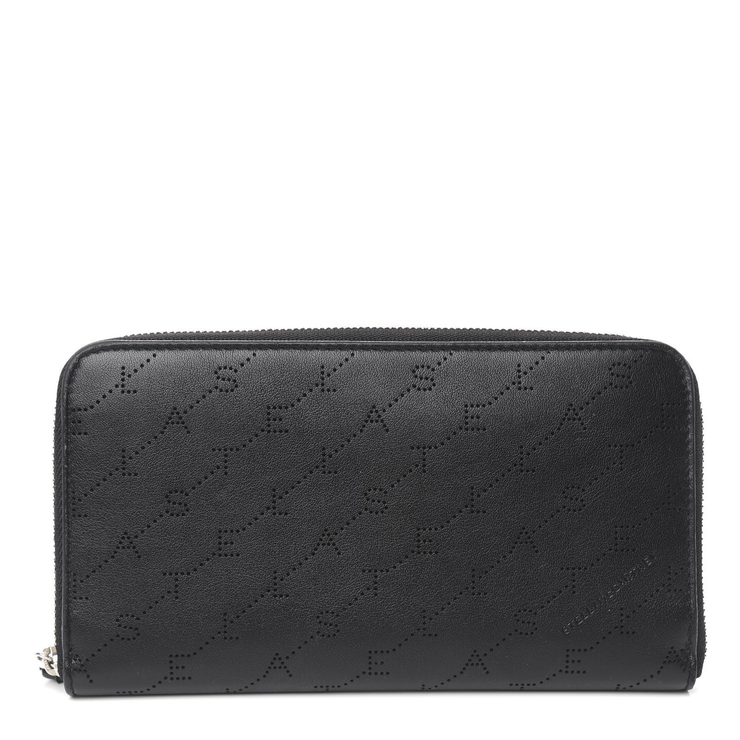 Eco Alter Nappa Perforated Logo Zip Wallet Black