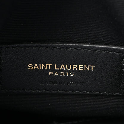 Saint Laurent Grain De Poudre Chevron Monogram Bill Pouch Black 6 of 8