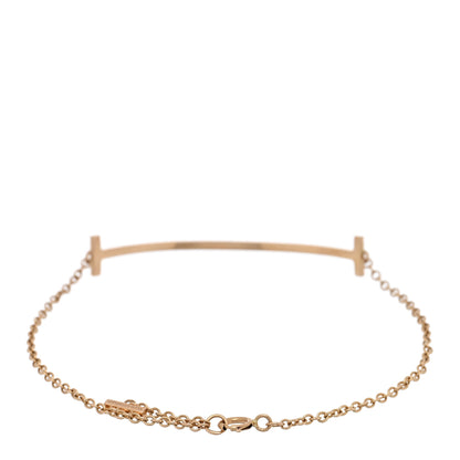 Tiffany 18K Rose Gold Diamond T Smile Bracelet 2 of 3