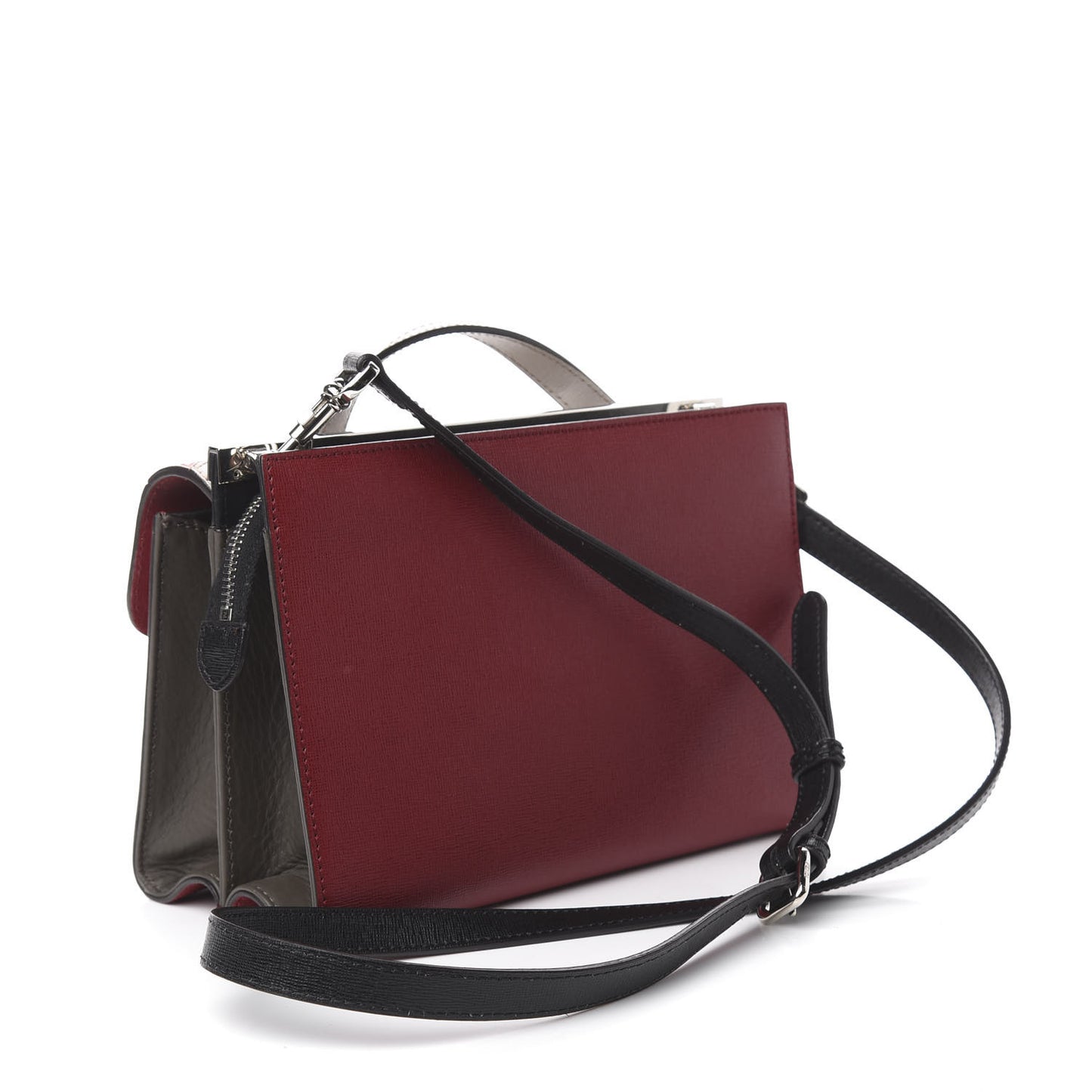 Vitello Elite Monster Mini Demi Jour Shoulder Bag Ribes Grigio Polvere Carbone