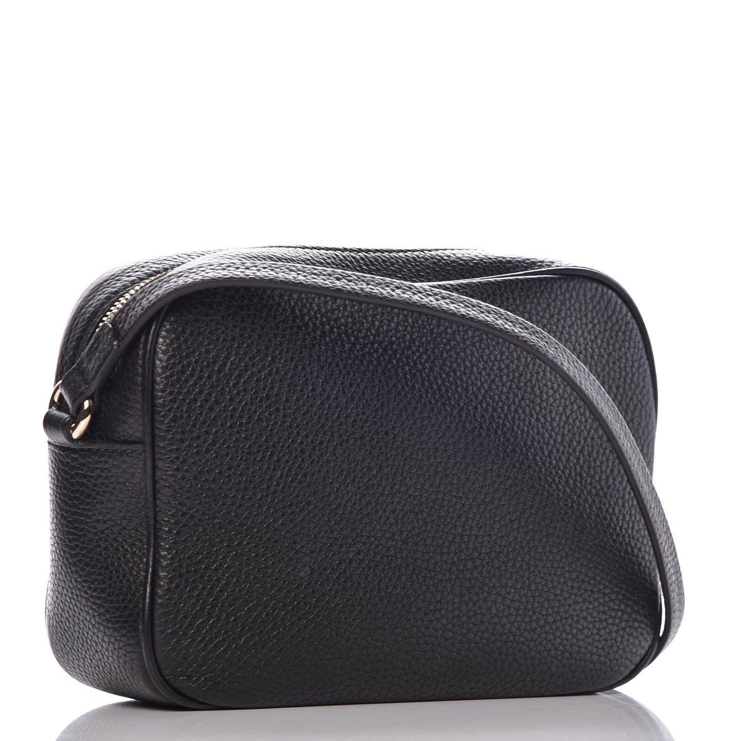Pebbled Calfskin Small Soho Disco Bag Black
