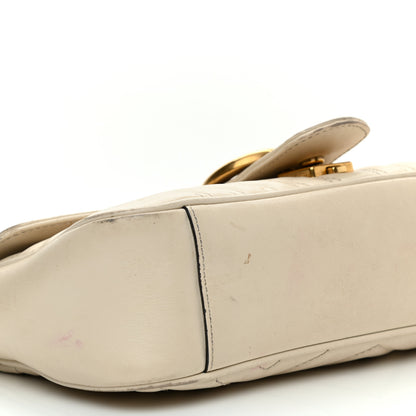Gucci Calfskin Matelasse Small GG Marmont Shoulder Bag White 8 of 13