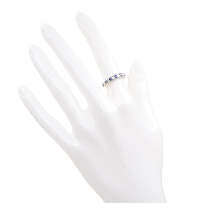 Tiffany Platinum Diamond Blue Sapphire Ring 49.5 5 2 of 8