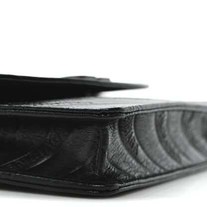 Balenciaga Shiny Goatskin Logo Embossed Monochrome BB Wallet On Chain Black 8 of 9