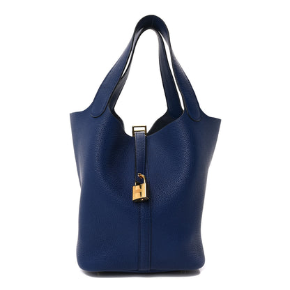 Hermes Taurillon Clemence Picotin Lock 22 MM Bleu Saphir 1 of 9