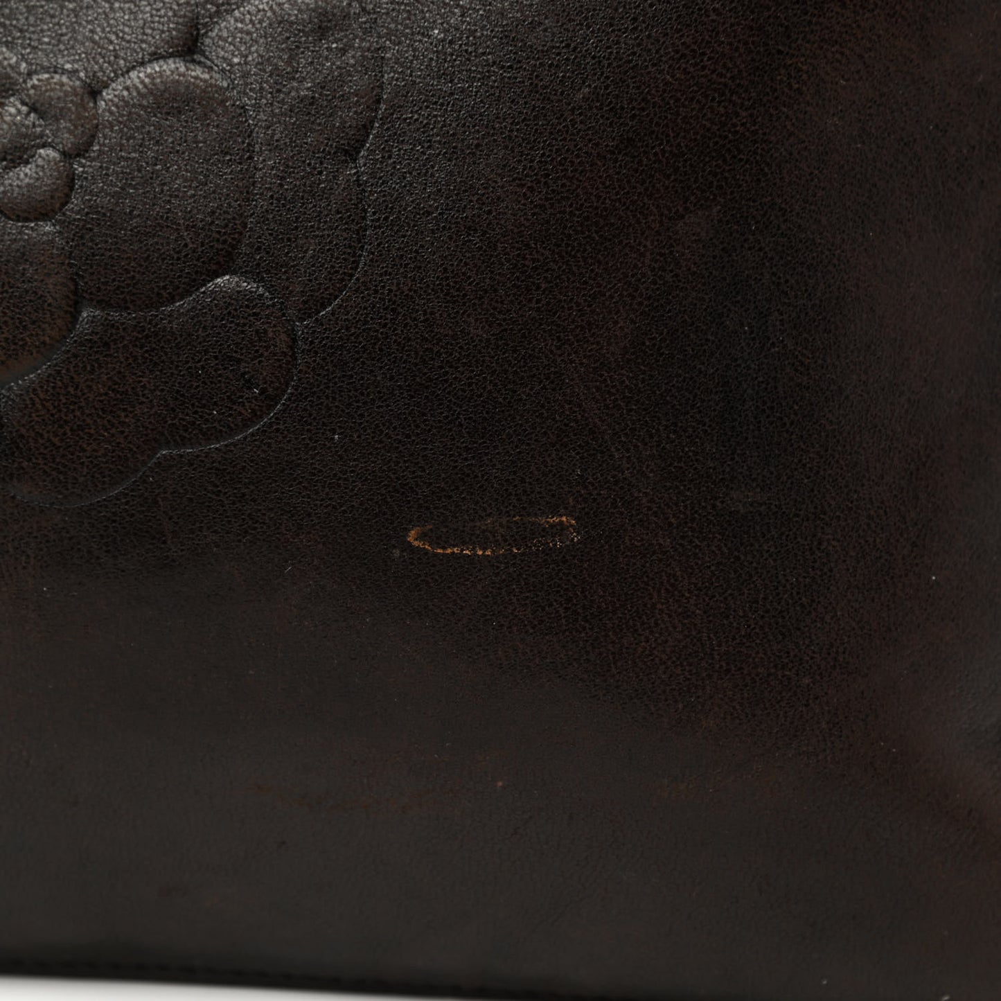 Lambskin CC Camellia Cosmetic Pouch Black