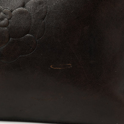 Chanel Lambskin CC Camellia Cosmetic Pouch Black 8 of 12
