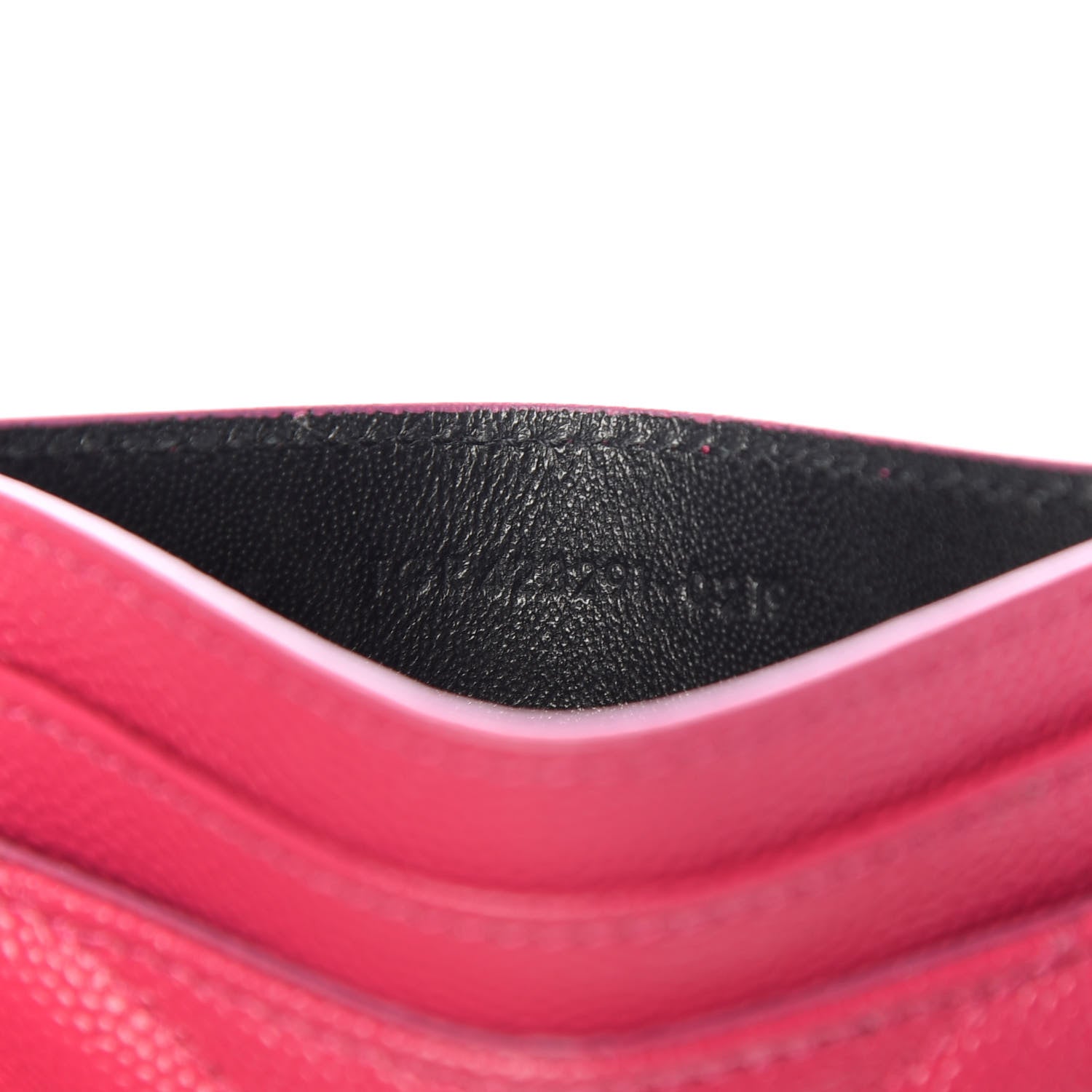 Saint Laurent Grain De Poudre Matelasse Chevron Monogram Credit Card Case Fresh Fuxia 7 of 7
