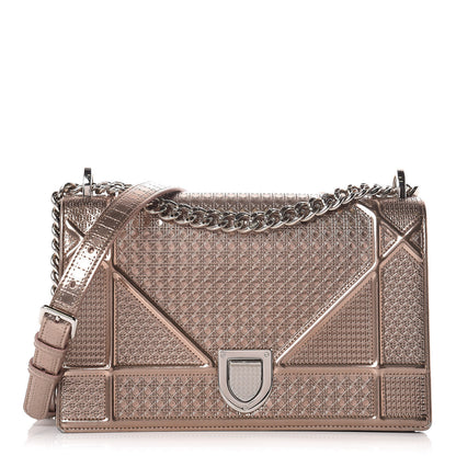Christian Dior Metallic Patent Micro-Cannage Medium Diorama Flap Bag Hyper Pink 1 of 18