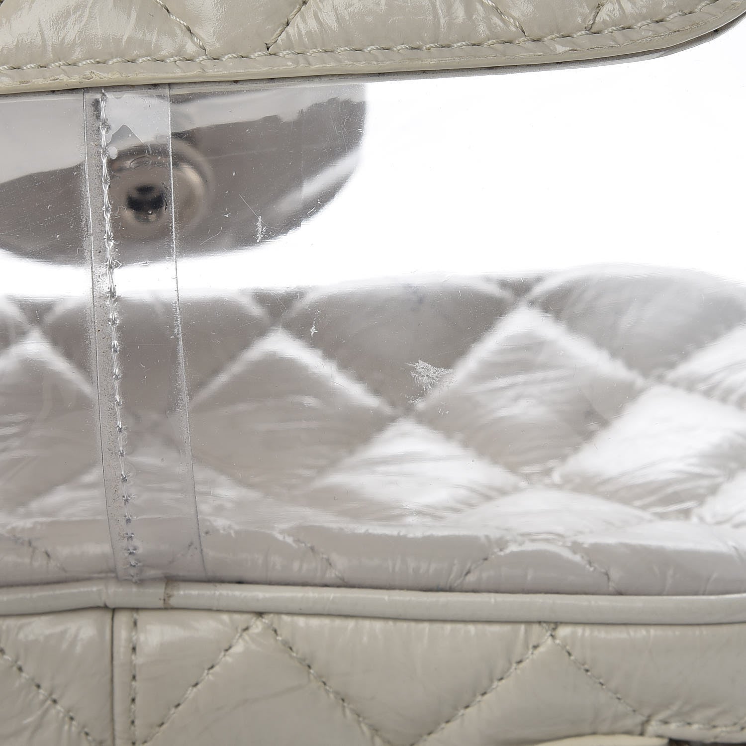 Chanel Crumpled Calfskin PVC Quilted Backpack White 11 of 13