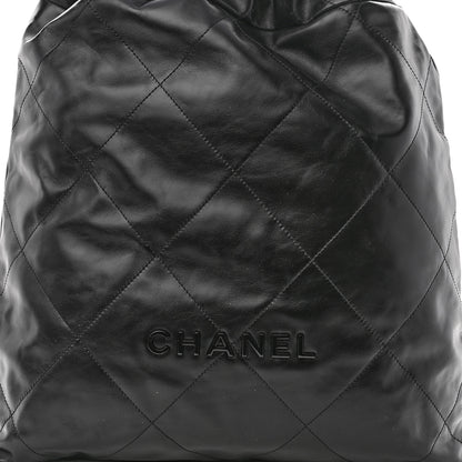 Chanel Shiny Calfskin Quilted Chanel 22 Backpack So Black 8 of 10